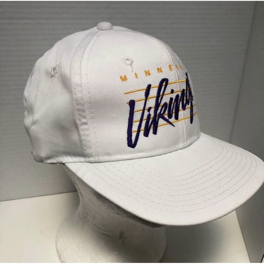 Minnesota Vikings Cap White, NFL, Sun faded Snap Closure Baseball Style Cap